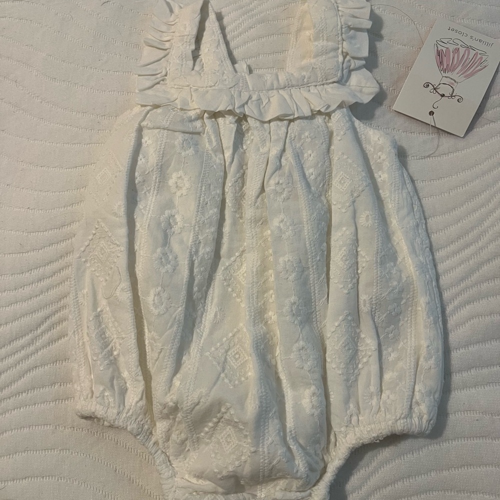 Brand new white Jillian’s closet one piece